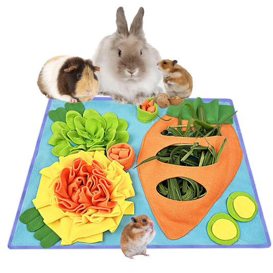 Small Pet Snuffle Mat, Rabbit Foraging Mat, Hamster Scent TrainingBlanket