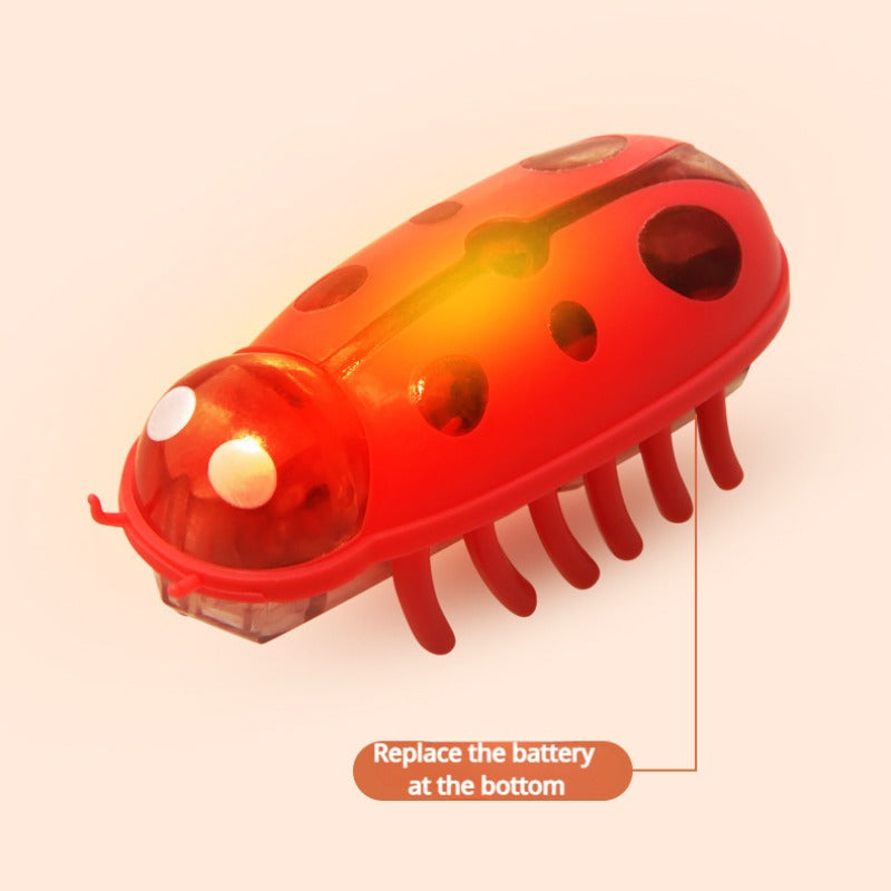Cat Toys Luminescence Electric Worms Pet Interactions Insects Beetle Micro Worms Automatic Flipping Obstacle Avoidance Plaything