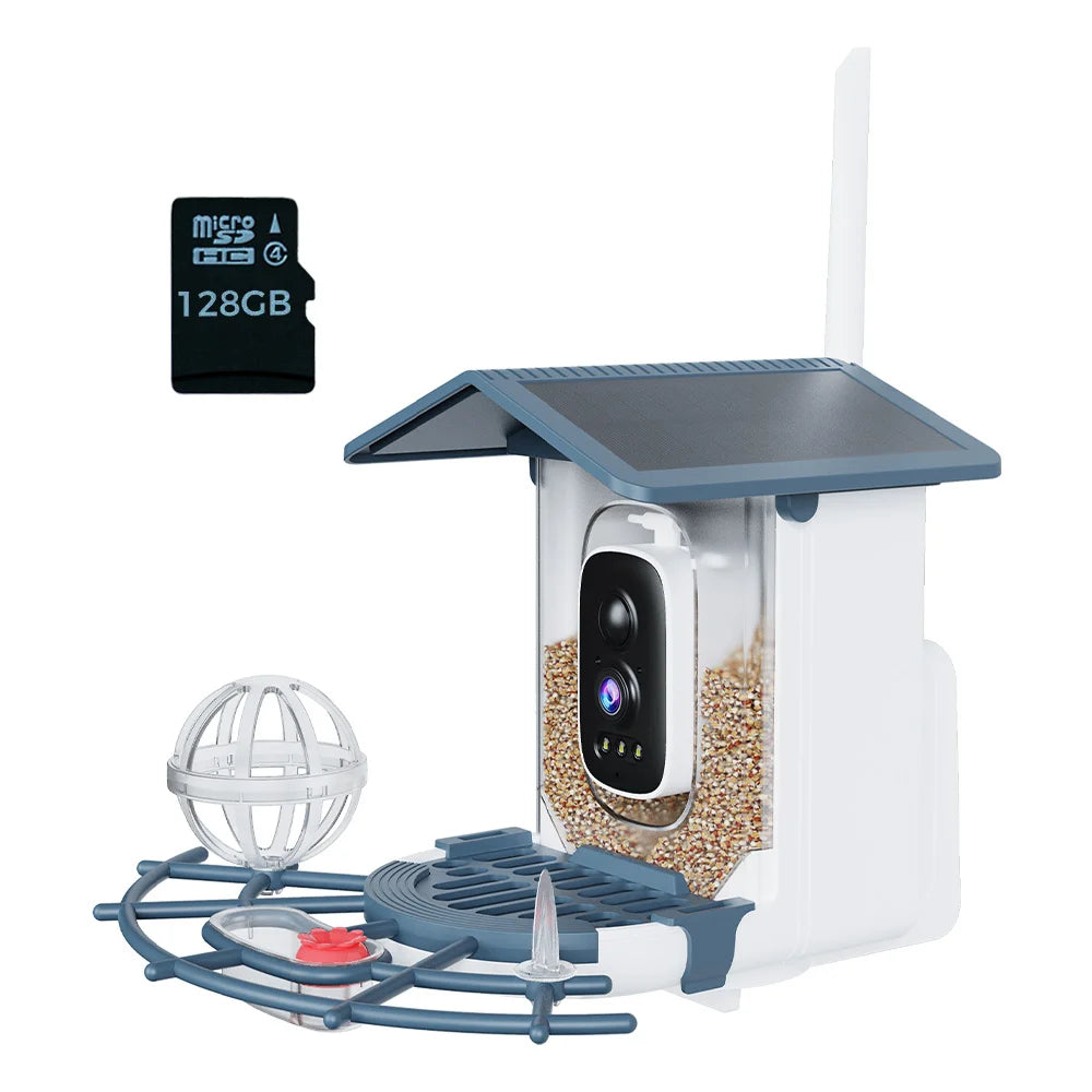 XVIM 3MP WiFi Automatic Smart Bird Feeder Motion Detection Color Night Vision Device  iCSee App Control Sunlight Wildlife Camera