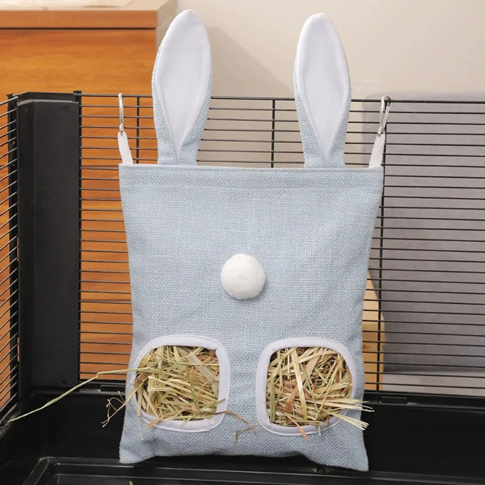 Rabbit Ear Hay Feeder Hanging Pouch Bunny feeding