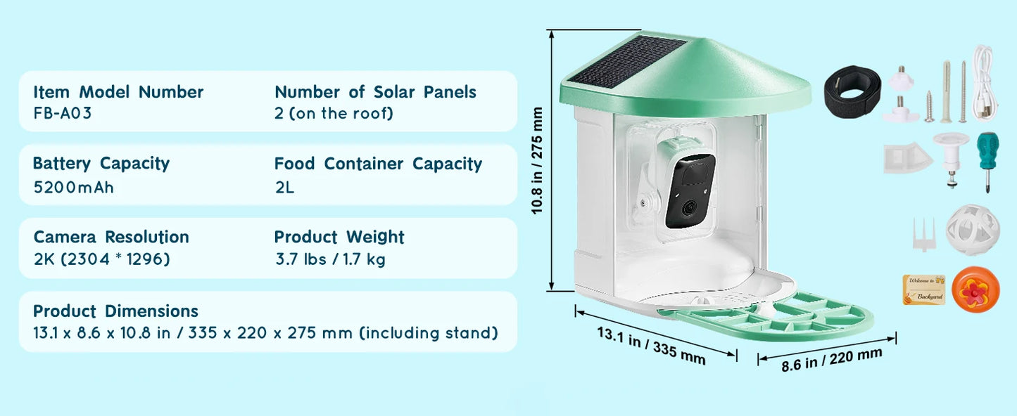 SucceBuy Smart Bird Feeder with Camera