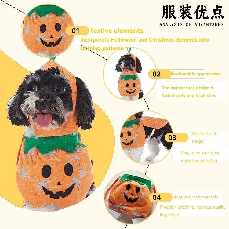 Pet Halloween Party Costume with Hat