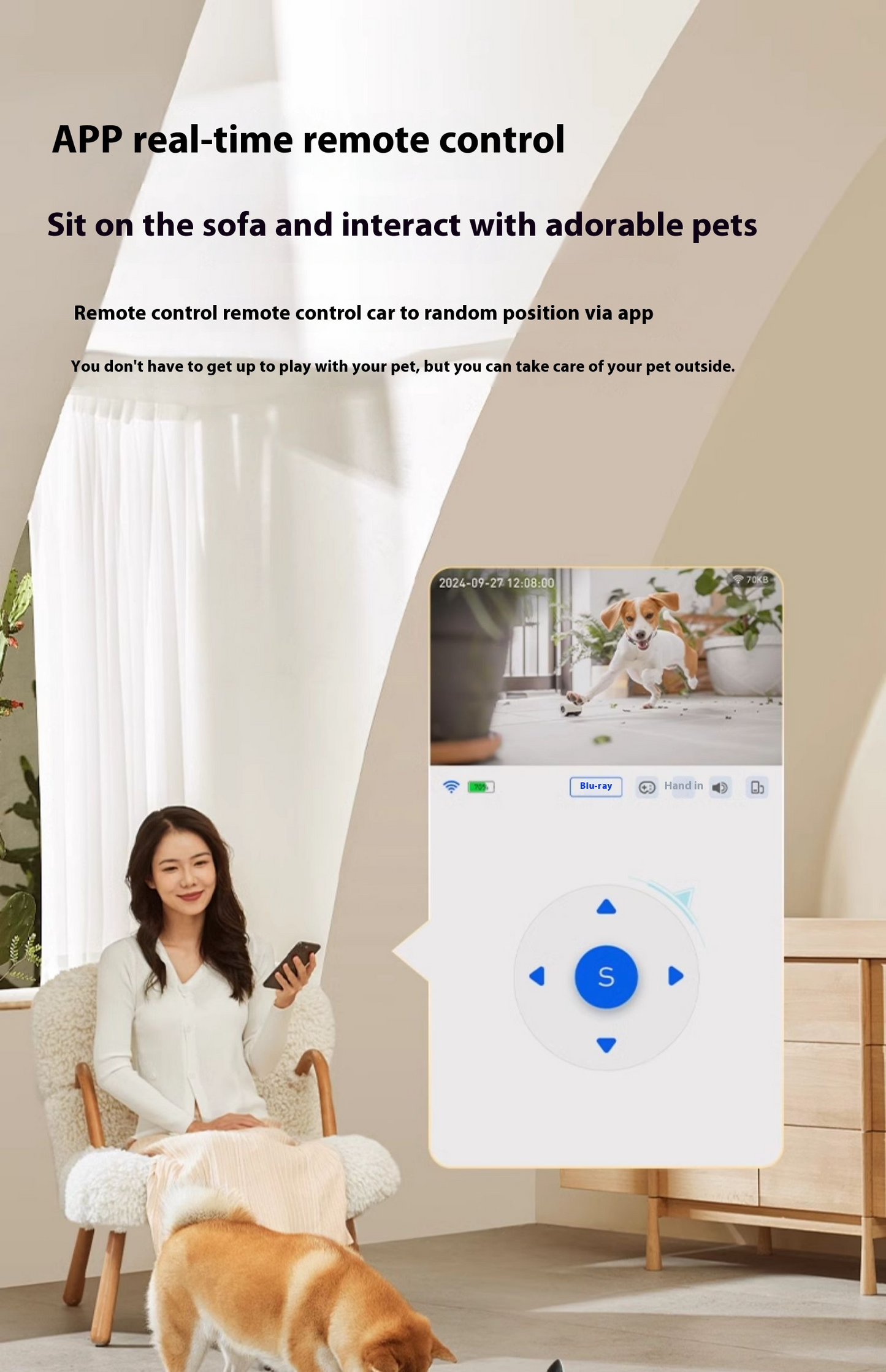 Pethiphop Smart Pet Cam Robot – Talk, Track & Roll