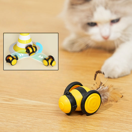 Electric Cat Car Toy Cute Bee Running Kitten