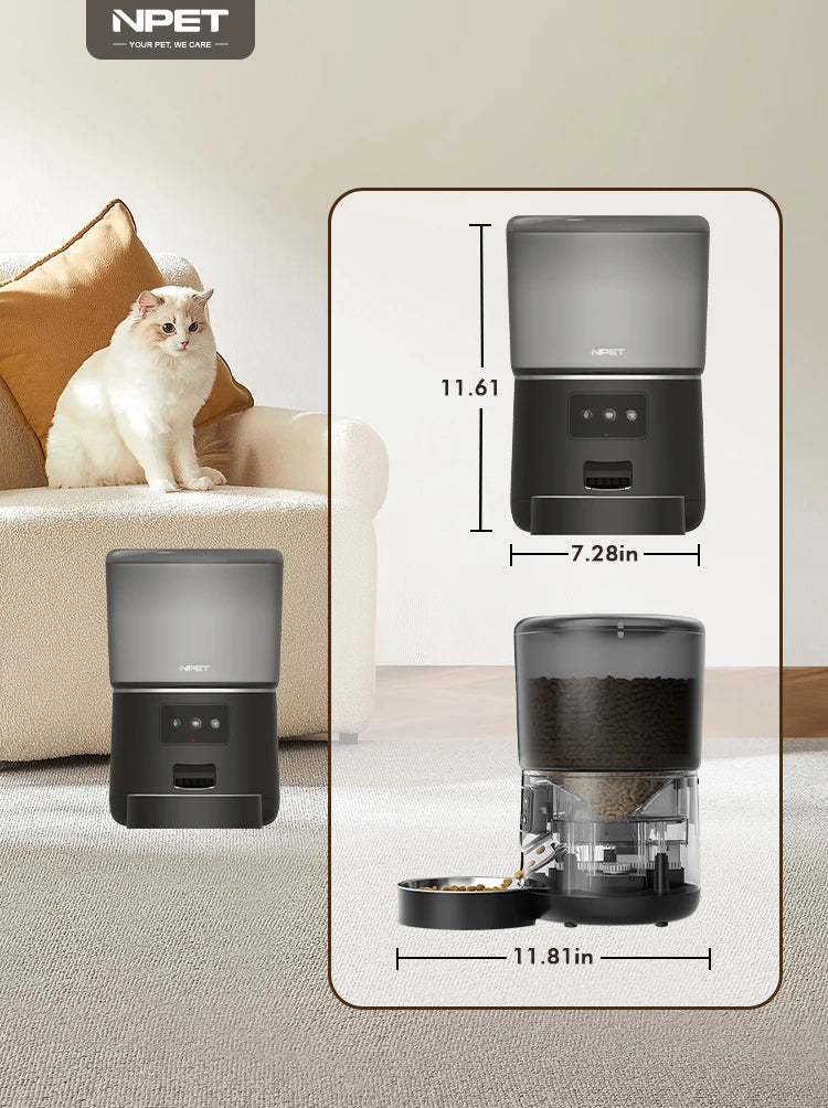4L Smart Automatic Pet Feeder – Stainless Steel Bowl for Cats & Dogs