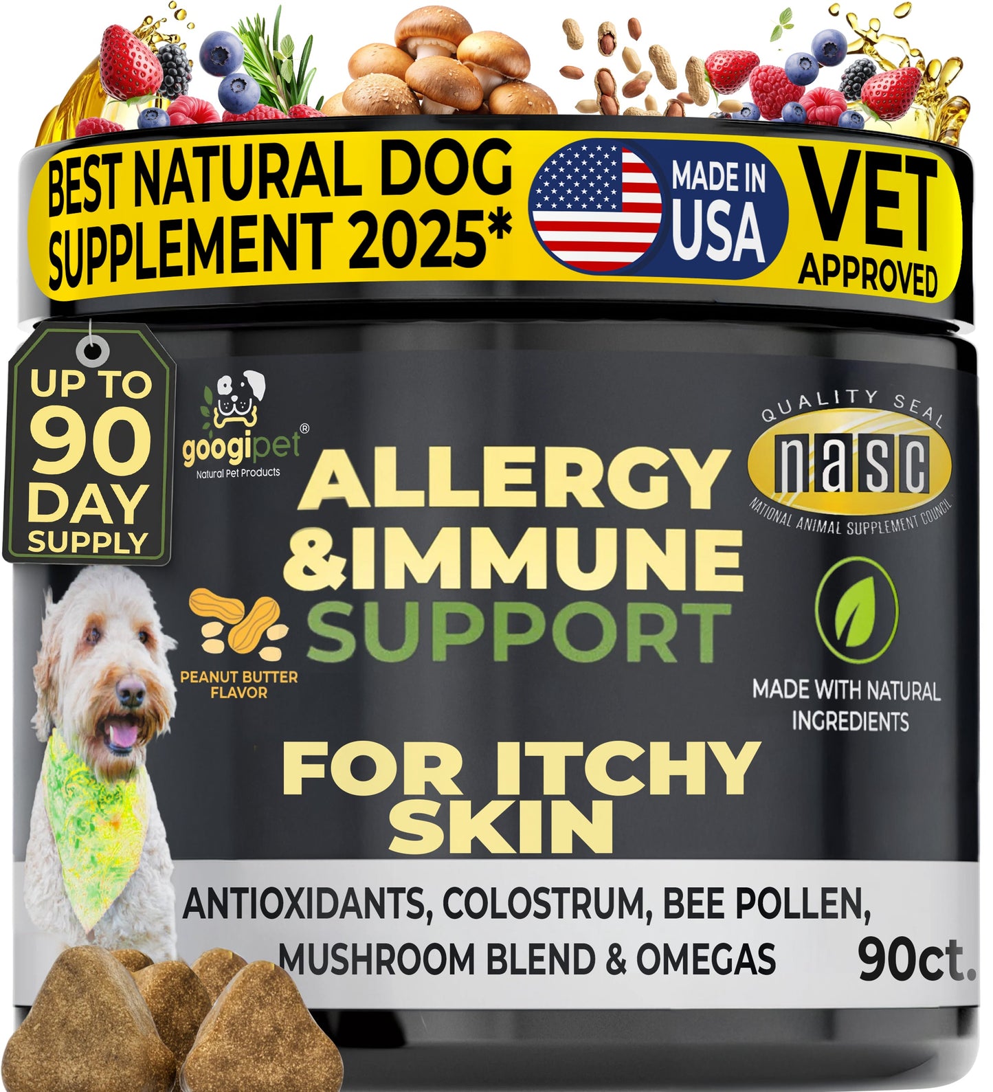 Allergy & Immune Support Chews for Dogs (Peanut Butter Flavor)
