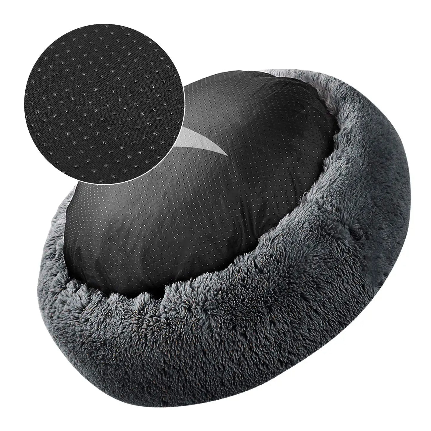Large Round Pet Bed – Super Soft Plush Dog & Cat House for Winter Sleeping