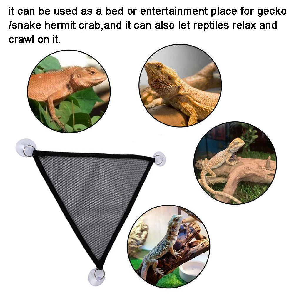 Bearded Dragon Reptile Hammock – Hanging Lounger & Ladder for Lizard Terrariums