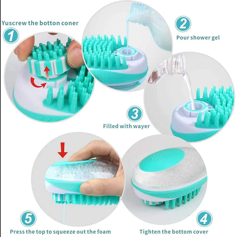 Pet SPA Bath Brush – Soft Silicone Grooming & Hair Cleaning Tool for Dogs & Cats