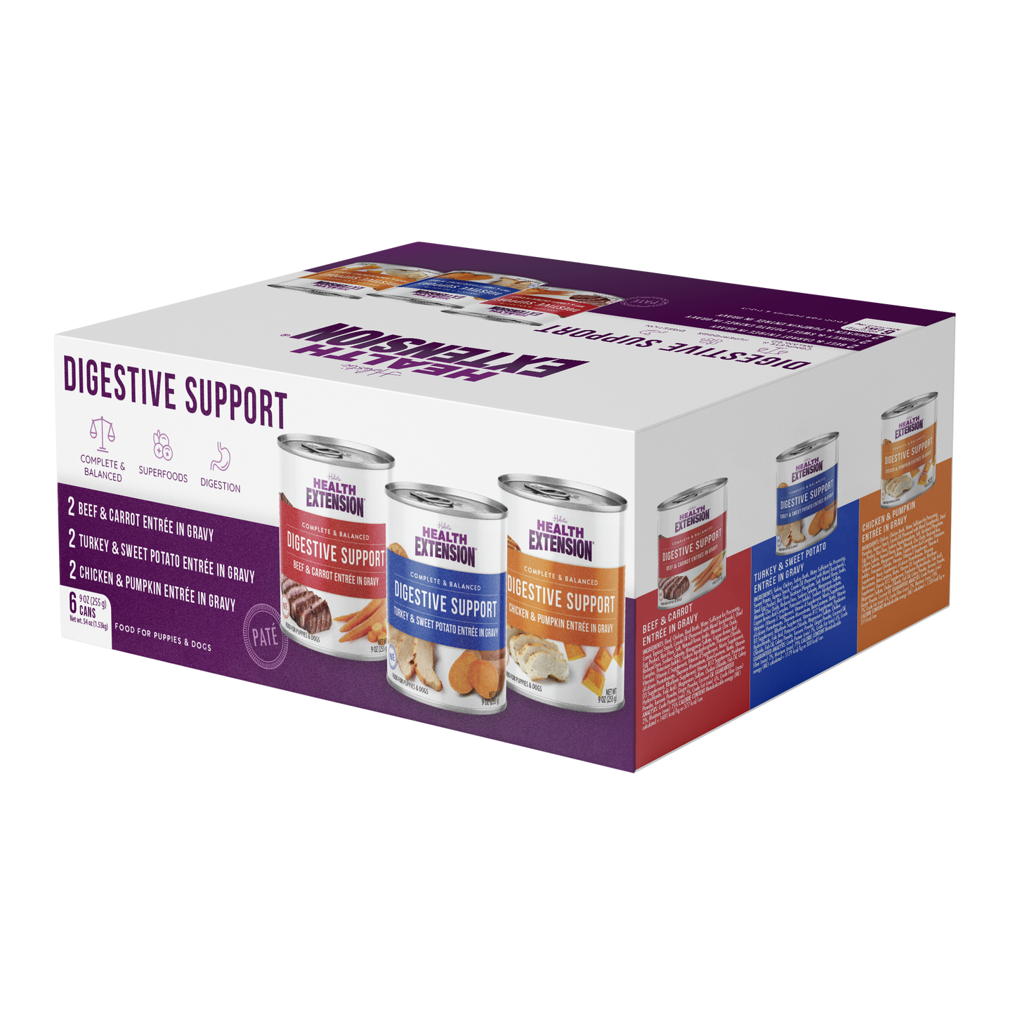 Digestive Support Variety Pack: Chicken, Beef & Turkey