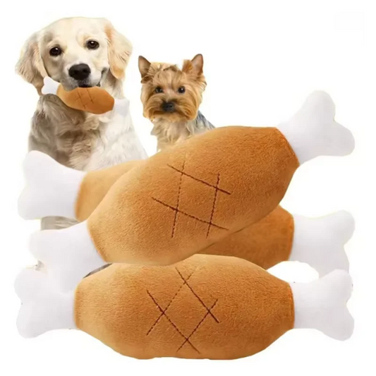 Plush Squeaky Chicken Leg Dog Toy – Interactive Chew Toy for Dogs