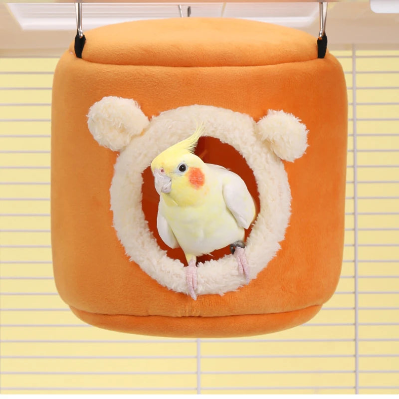 Warm Parrot Nest with Hooks – Winter Comfort Warmer for Large Bird Cages