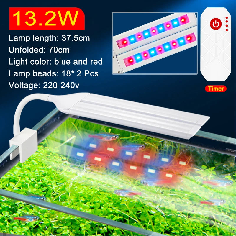 Super Bright Clip Lamp LED Aquarium Light for Aquatic Plant Grow Fish Tank