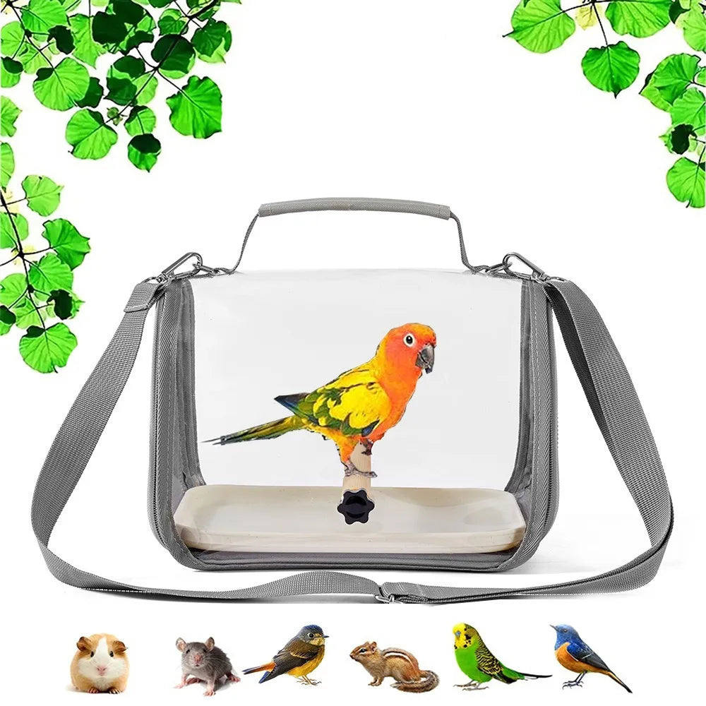 Portable Bird Travel Carrier – Airline Approved Cage with Perch & Tray for Parrots