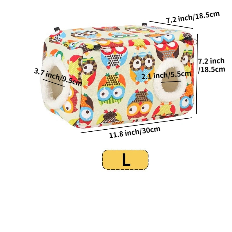 Winter Bird Bed – Arctic Velvet Warm Mat with Stable Hooks for Cages & Windows