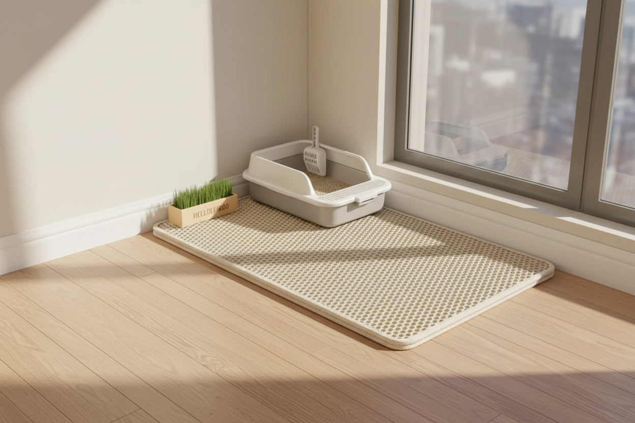 1Pc Large Size Cat Litter Mat-Advanced Honeycomb Double Layer Design,Urine Waterproof,Easy Cleaning,Scatter Control,Stay Clean