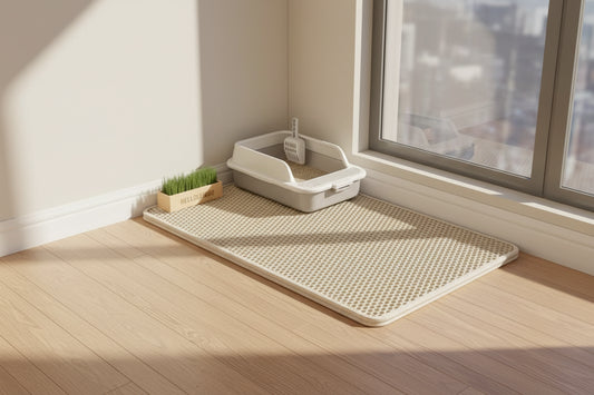 1Pc Large Size Cat Litter Mat-Advanced Honeycomb Double Layer Design,Urine Waterproof,Easy Cleaning,Scatter Control,Stay Clean