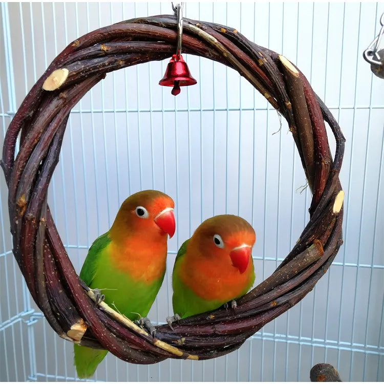 Solid Wood Parrot Stand – Interactive Training & Playground Pole for Birds