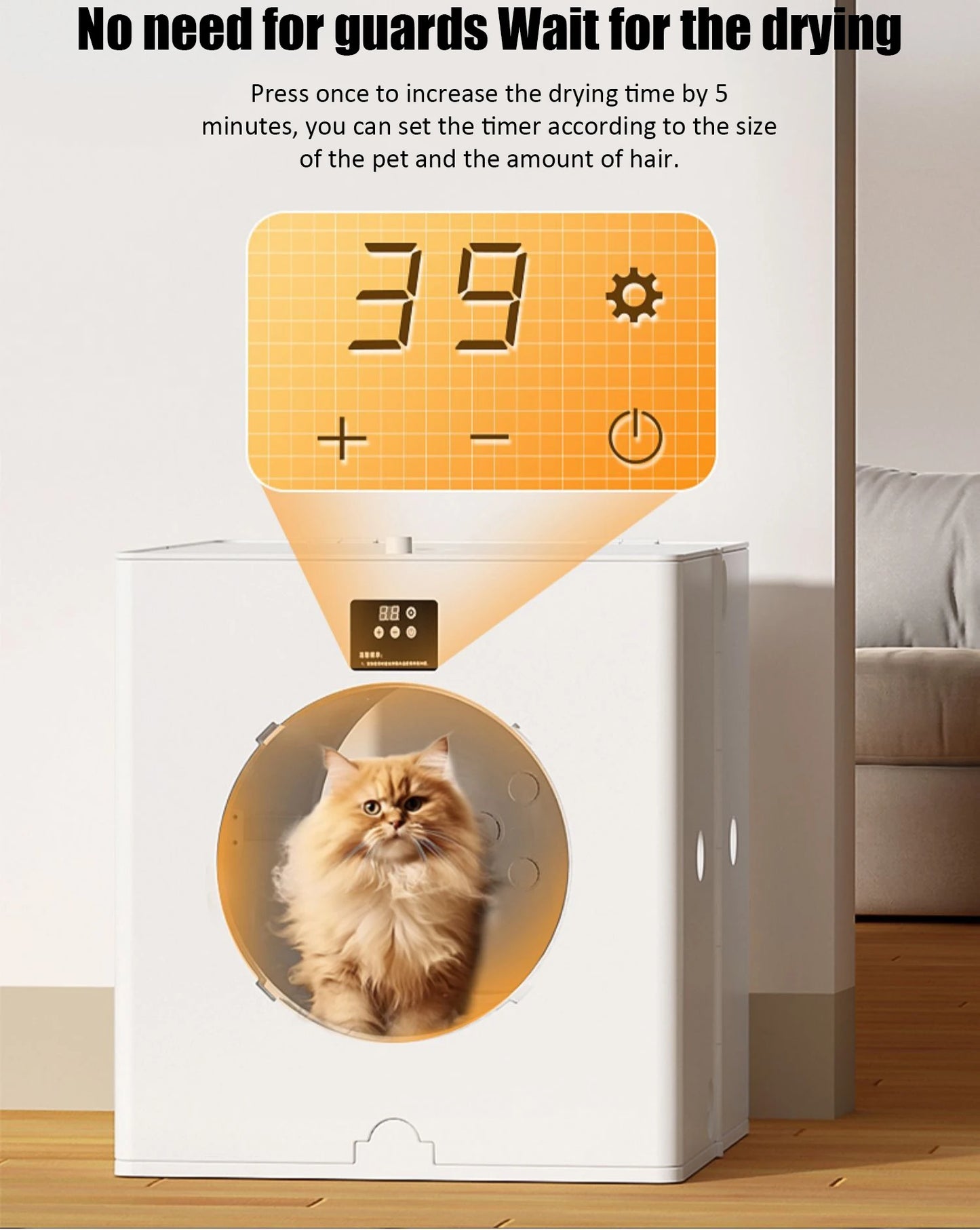 Foldable Pet Drying Box – 88L Large Automatic Dog & Cat Hair Dryer