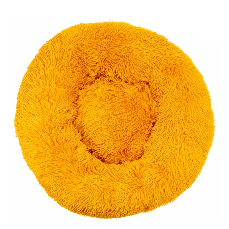 Large Round Pet Bed – Super Soft Plush Dog & Cat House for Winter Sleeping