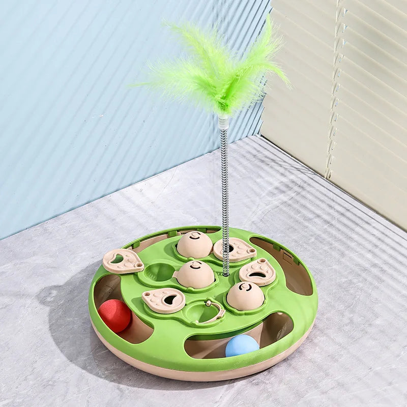 Interactive Cat Toy – Slow Feeder Turntable for Indoor Cats & Mental Stimulation