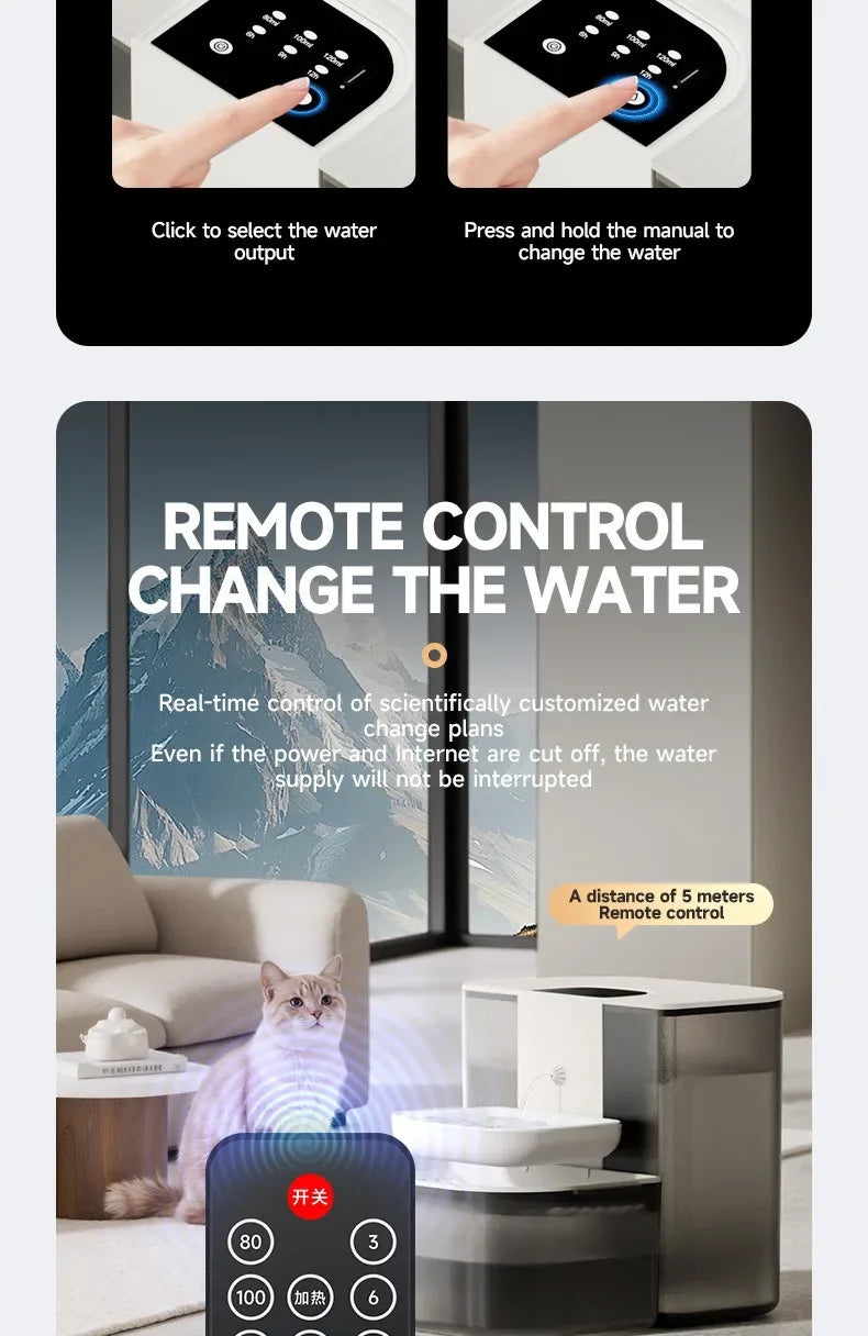 "Smart Wireless Cat Water Fountain 4.5L – Silent & Rechargeable"