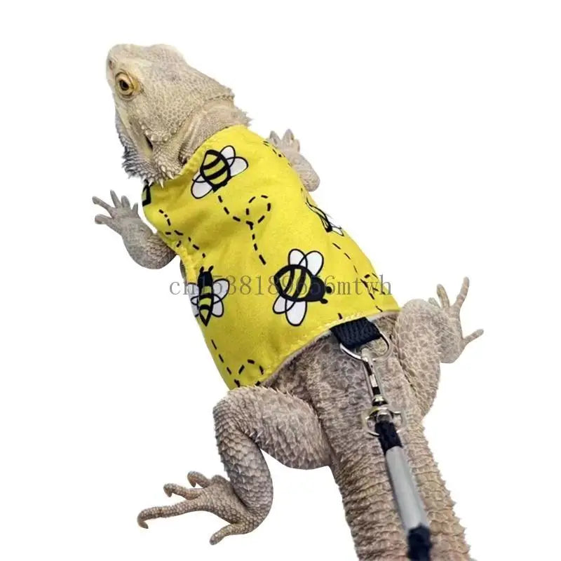 Bearded Dragon Harness with Leash – Warm Chest Costume for Lizards & Reptiles