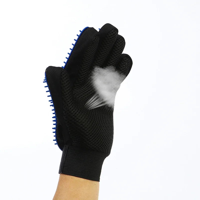 Silicone Pet Grooming Gloves – Hair Removal Brush & Comb for Cats & Dogs