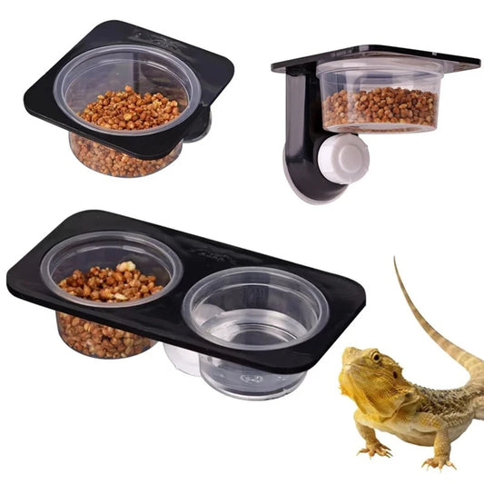 Reptile Suction Cup Feed Bowl – Food & Water Container for Lizards, Geckos & Amphibians