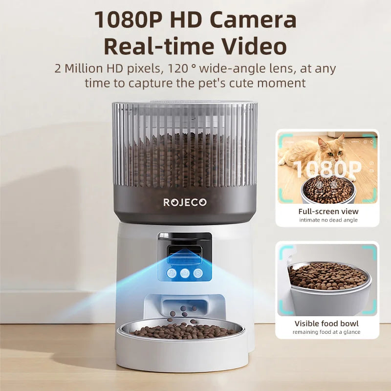 Smart Automatic Cat & Dog Feeder with 1080P HD Camera – WiFi Controlled