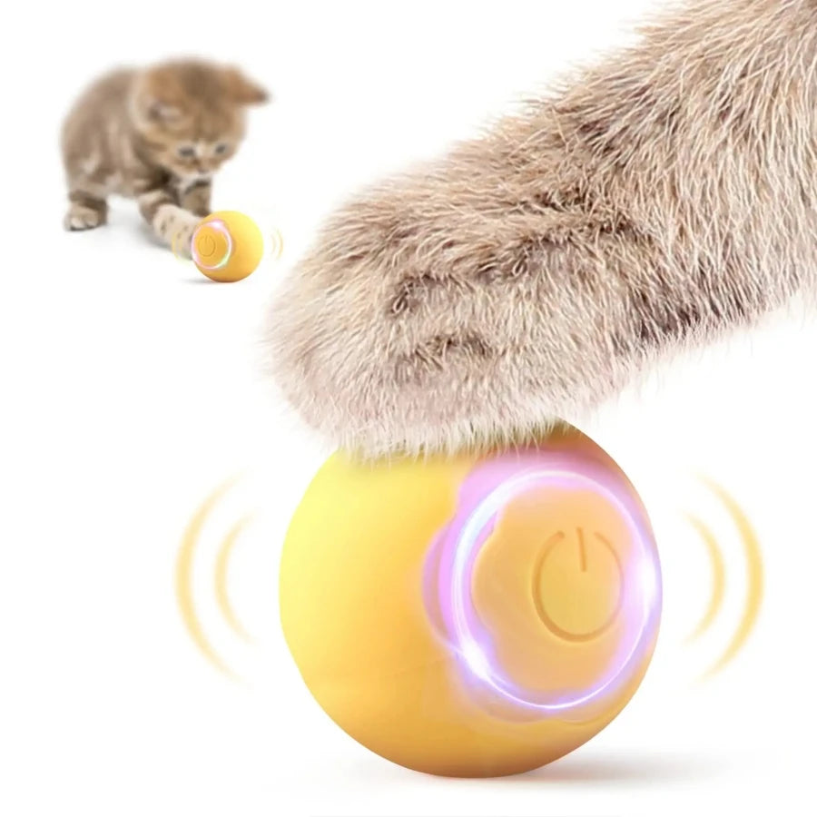Automatic Rolling Cat Ball – Smart Self-Moving Kitten Toy
