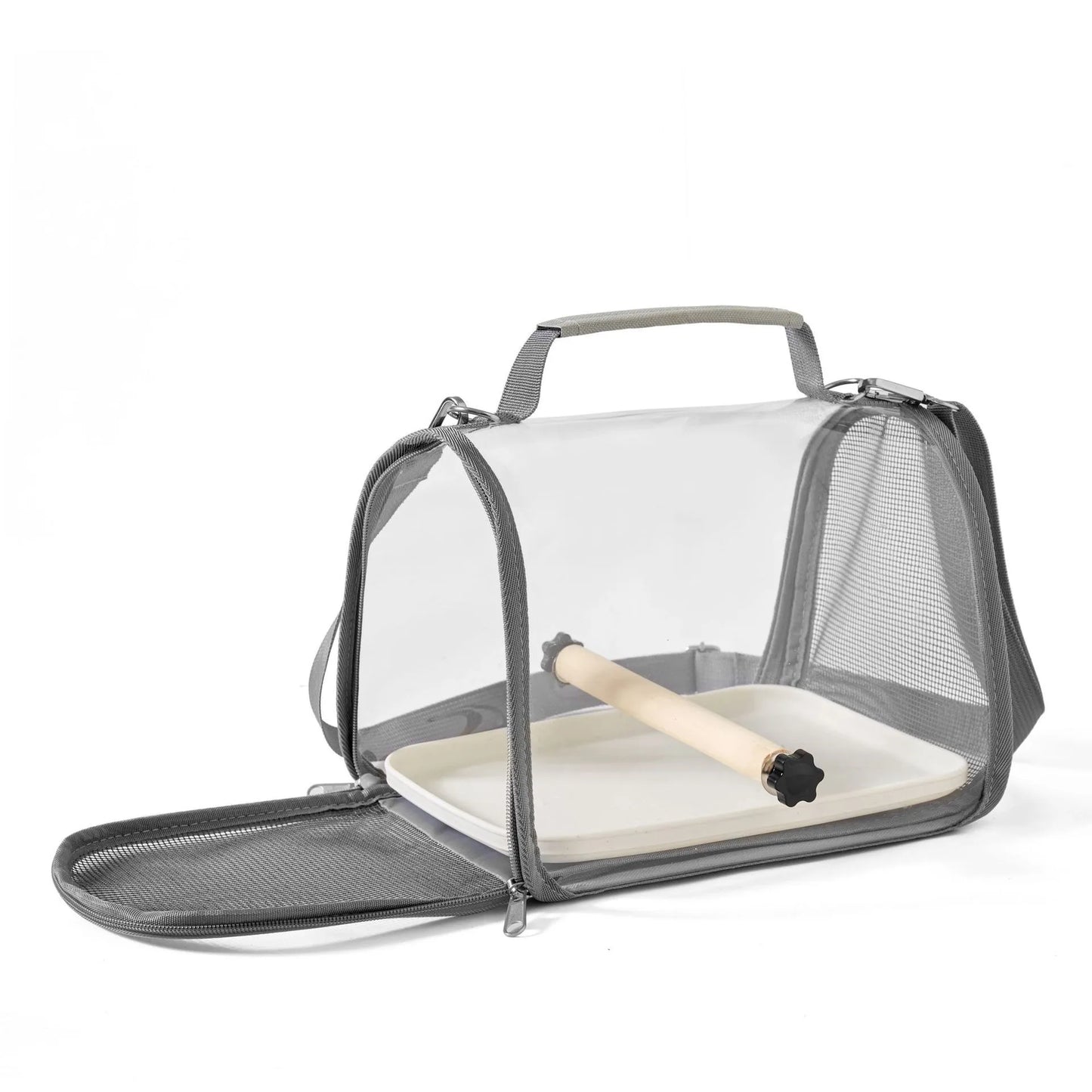 Portable Bird Travel Carrier – Airline Approved Cage with Perch & Tray for Parrots