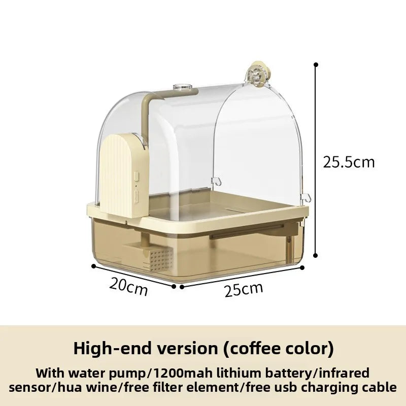Smart Auto-Sensing Bird Bath – Hanging Circulation Shower for Parakeets & Cages