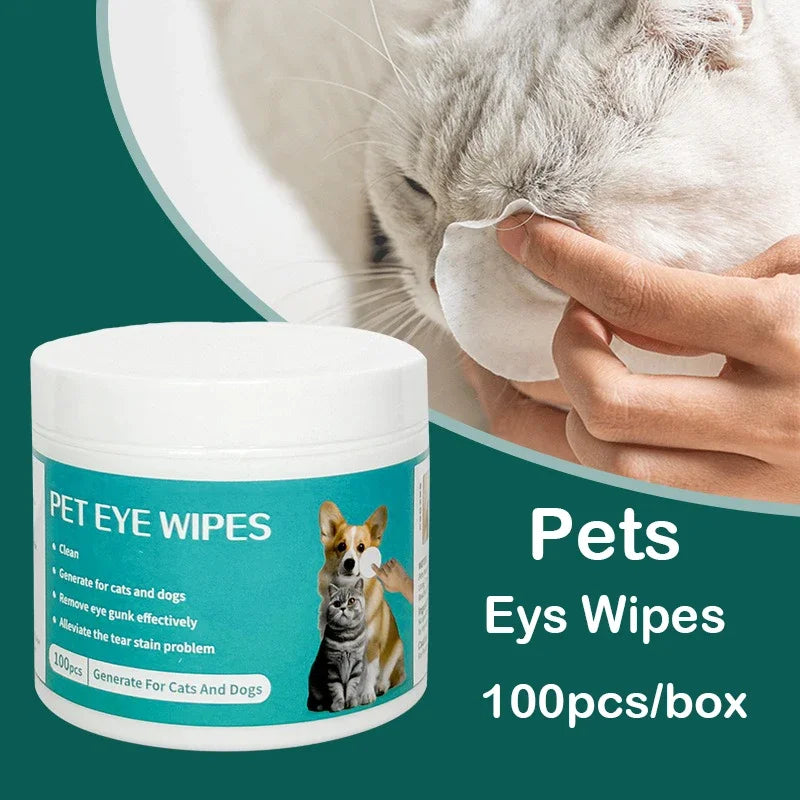 Pet Eye Wipes – Tear Stain Removal & Cleaning Wet Tissues for Cats