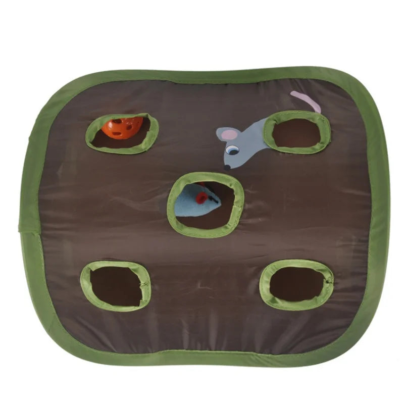 Cat Tunnel Hide & Seek Toy – Hidden Mouse, Foldable & Interactive