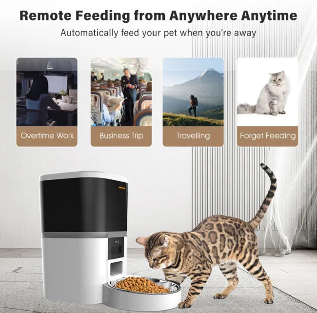 4L Smart Automatic Pet Feeder with Camera – App Controlled Cat & Dog Feeder