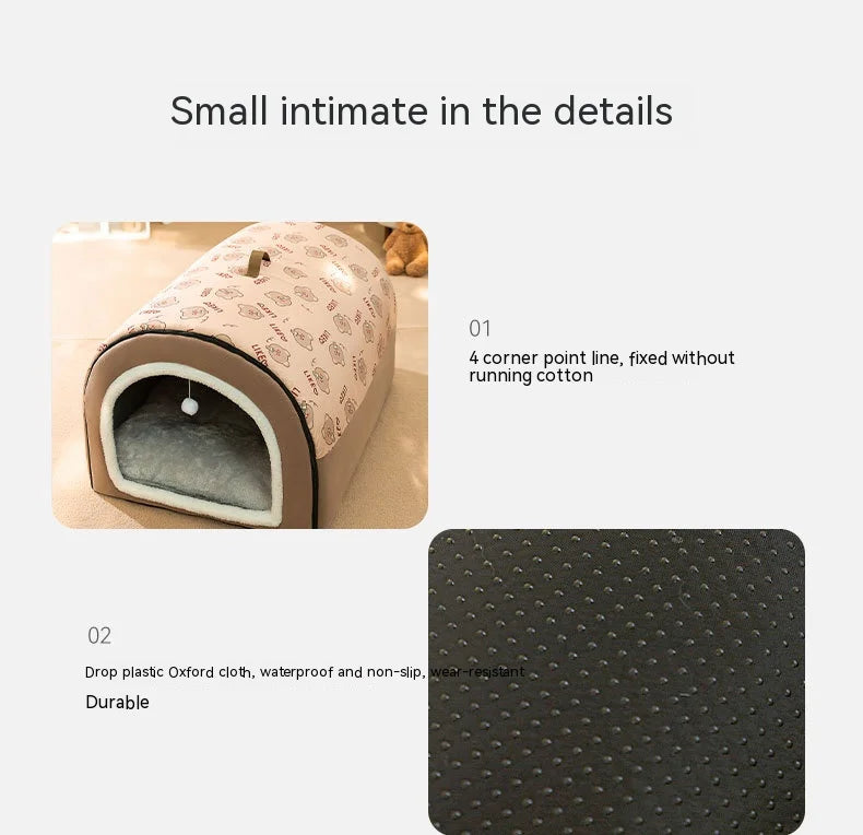 Large Winter Dog House  – Cozy, Removable & Washable Pet Bed