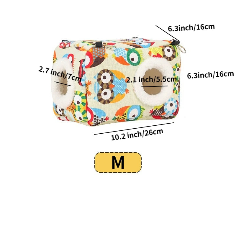 Winter Bird Bed – Arctic Velvet Warm Mat with Stable Hooks for Cages & Windows