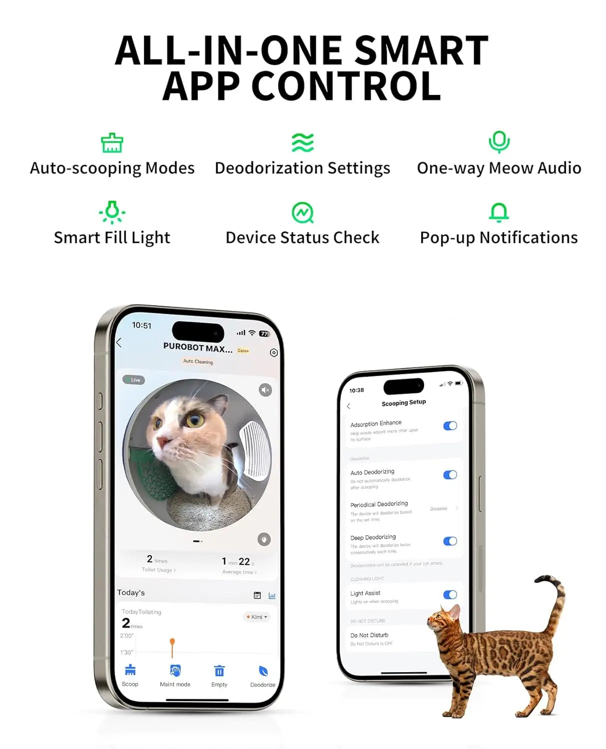 Purobot Max Pro AI Cat Litter Box – Automatic, 210° Camera, 5G WiFi