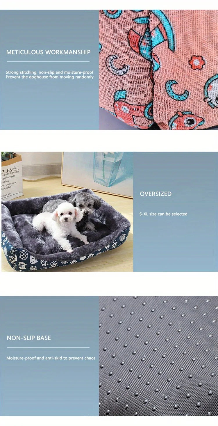 Cozy Dog & Cat Bed – Winter Sofa Mat, Cushion & Basket for All Sizes