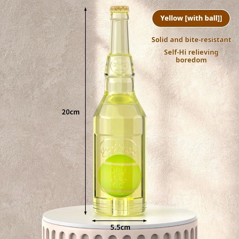 Interactive Bottle-Sound Dog Chew Ball – Durable Training Toy for Small & Large Dogs