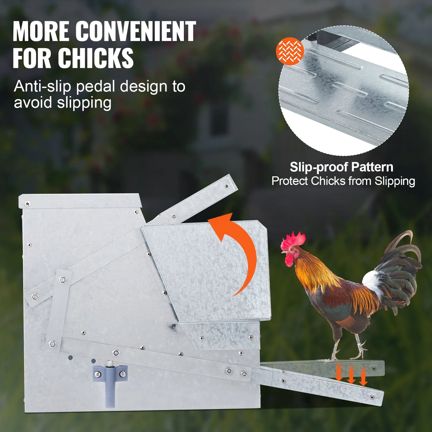 Automatic Chicken Feeder 25 lb Capacity – Galvanized Steel Poultry Feeder for Up to 10 Chickens