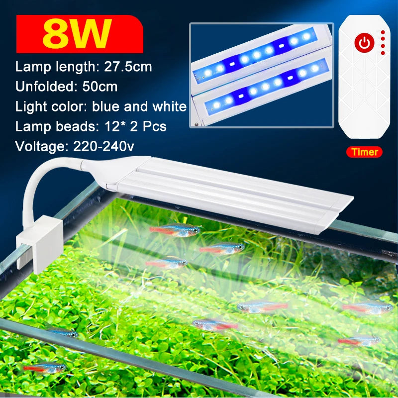 Super Bright Clip Lamp LED Aquarium Light for Aquatic Plant Grow Fish Tank