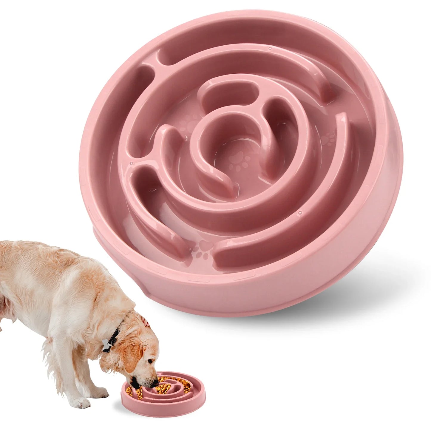 "Eco Spiral Cat Slow Feeder – Anti-Gulping, Non-Slip Bowl"