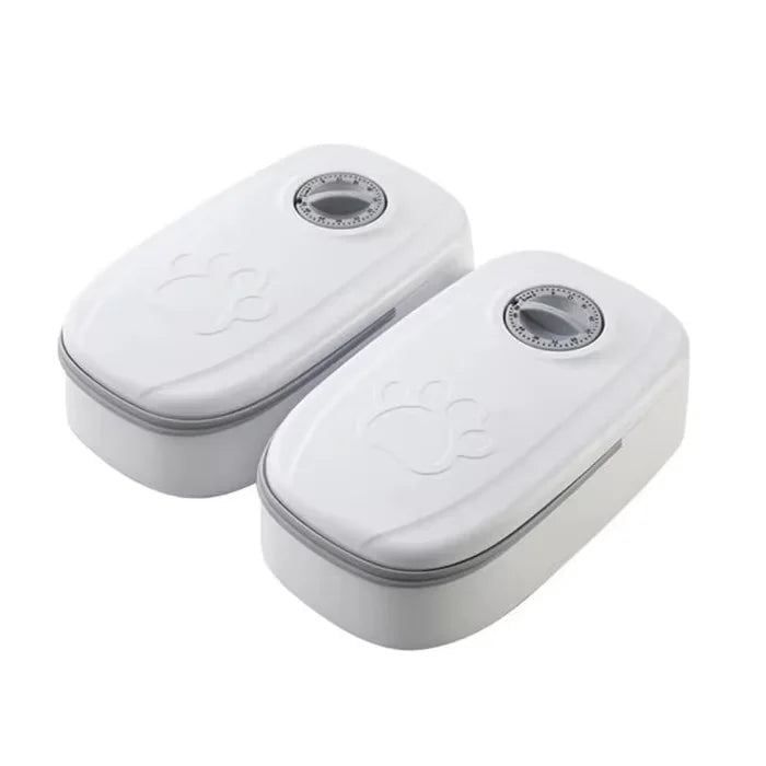2-Meal Automatic Pet Feeder – Smart Dual Bowls for Dogs & Cats