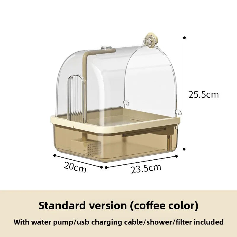 Smart Auto-Sensing Bird Bath – Hanging Circulation Shower for Parakeets & Cages