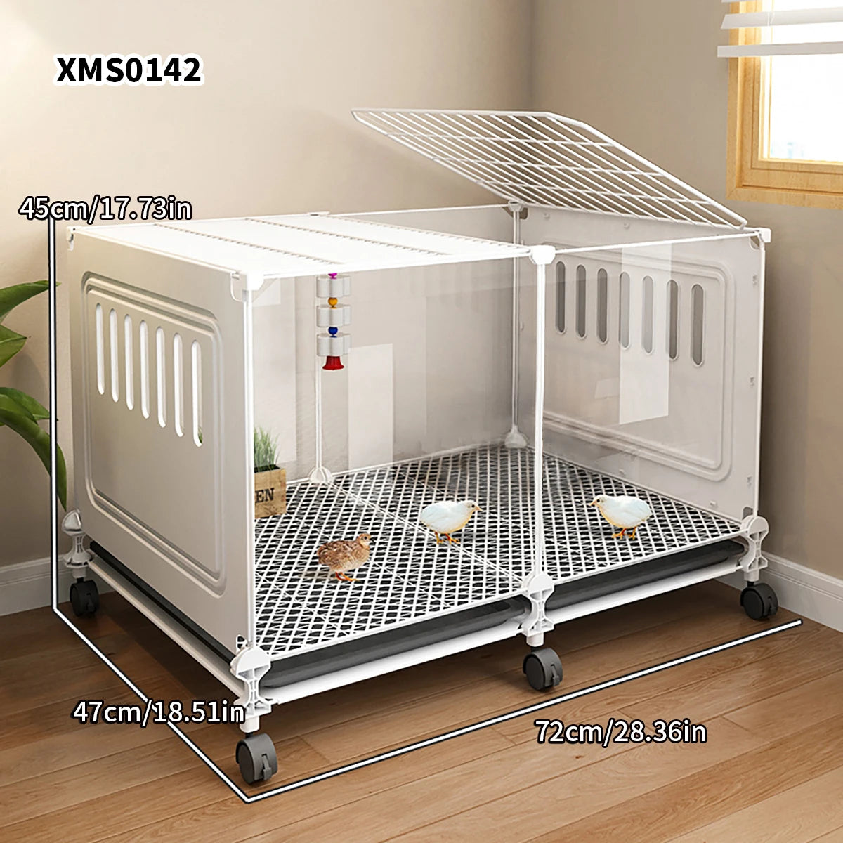 Large Chicken & Duck Cage – Automatic Cleaning Poultry Coop for Outdoor & Balcony Use