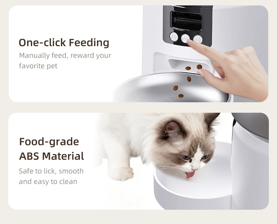 Smart Automatic Cat & Dog Feeder with 1080P HD Camera – WiFi Controlled