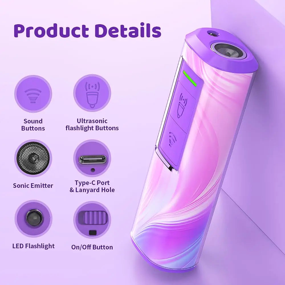 2025 Dog Ultrasonic Repeller Release Pet Training Rechargeable Anti Dog Bark Bite PortableDevice LED Flashlight Dog Repellent