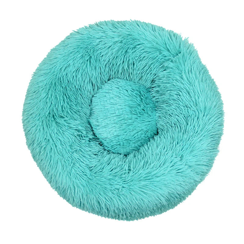 Large Round Pet Bed – Super Soft Plush Dog & Cat House for Winter Sleeping
